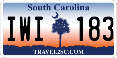 SC license plate IWI183