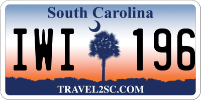SC license plate IWI196