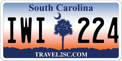 SC license plate IWI224