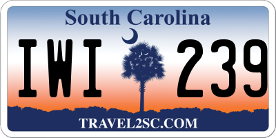 SC license plate IWI239