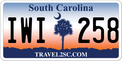 SC license plate IWI258