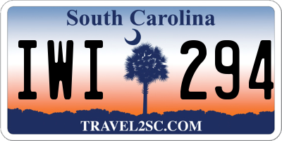 SC license plate IWI294