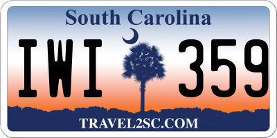 SC license plate IWI359