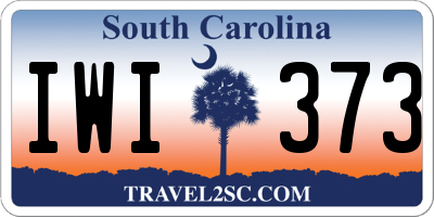 SC license plate IWI373