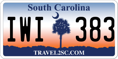 SC license plate IWI383