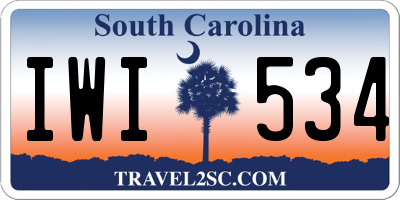 SC license plate IWI534