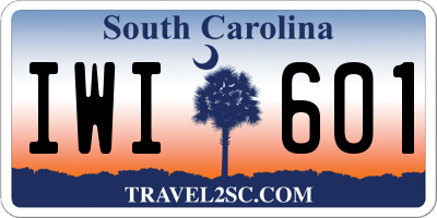 SC license plate IWI601