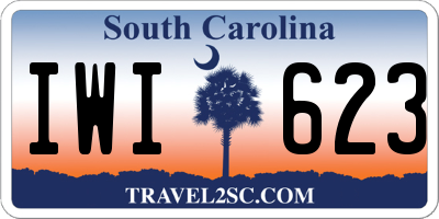 SC license plate IWI623