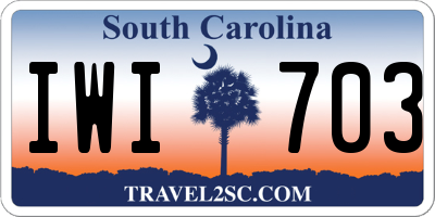 SC license plate IWI703
