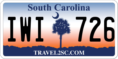 SC license plate IWI726