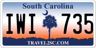 SC license plate IWI735