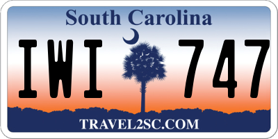 SC license plate IWI747