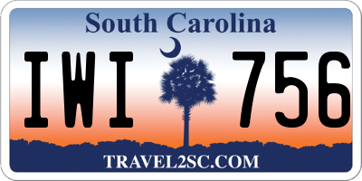 SC license plate IWI756
