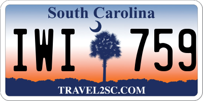 SC license plate IWI759