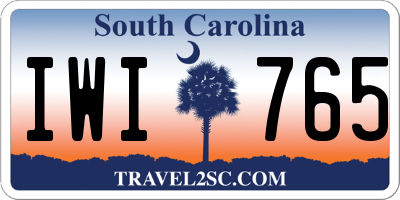 SC license plate IWI765