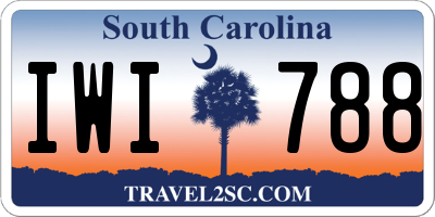 SC license plate IWI788