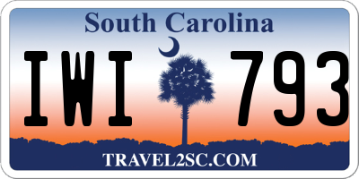 SC license plate IWI793