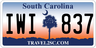 SC license plate IWI837