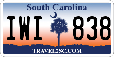 SC license plate IWI838