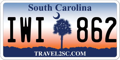 SC license plate IWI862