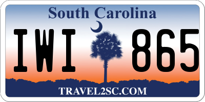 SC license plate IWI865