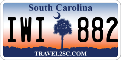SC license plate IWI882