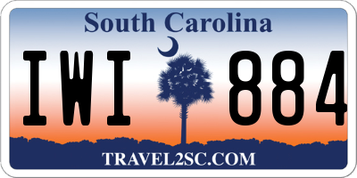 SC license plate IWI884