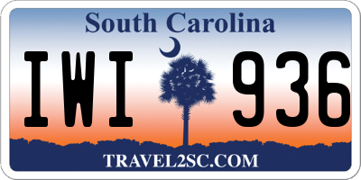 SC license plate IWI936