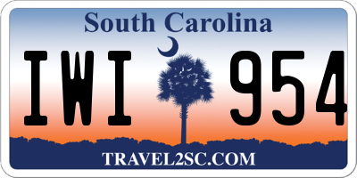 SC license plate IWI954