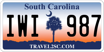 SC license plate IWI987