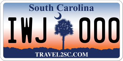 SC license plate IWJ000