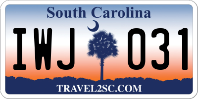SC license plate IWJ031