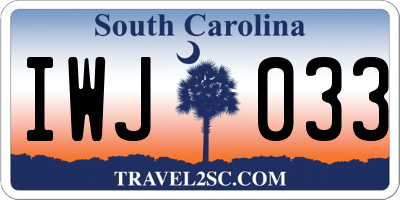 SC license plate IWJ033
