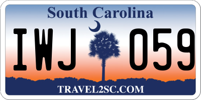 SC license plate IWJ059