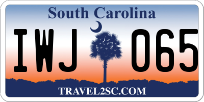 SC license plate IWJ065