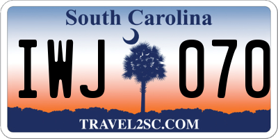 SC license plate IWJ070
