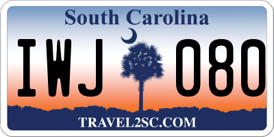 SC license plate IWJ080