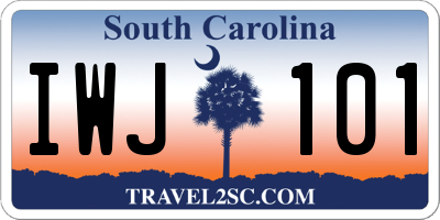 SC license plate IWJ101