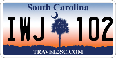 SC license plate IWJ102