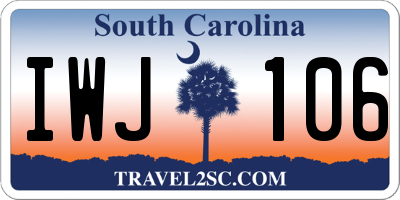 SC license plate IWJ106