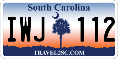 SC license plate IWJ112