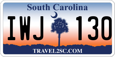 SC license plate IWJ130