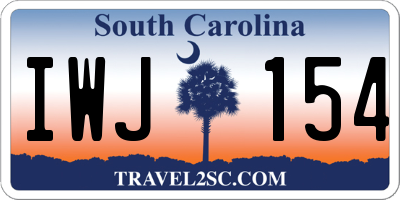 SC license plate IWJ154