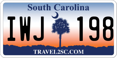 SC license plate IWJ198