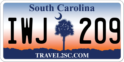 SC license plate IWJ209