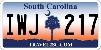 SC license plate IWJ217