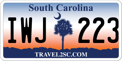 SC license plate IWJ223