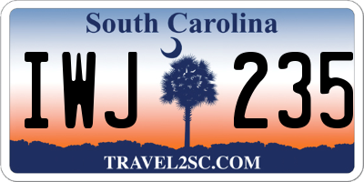 SC license plate IWJ235