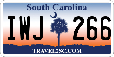 SC license plate IWJ266