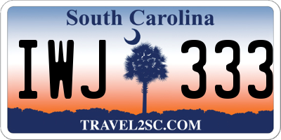 SC license plate IWJ333